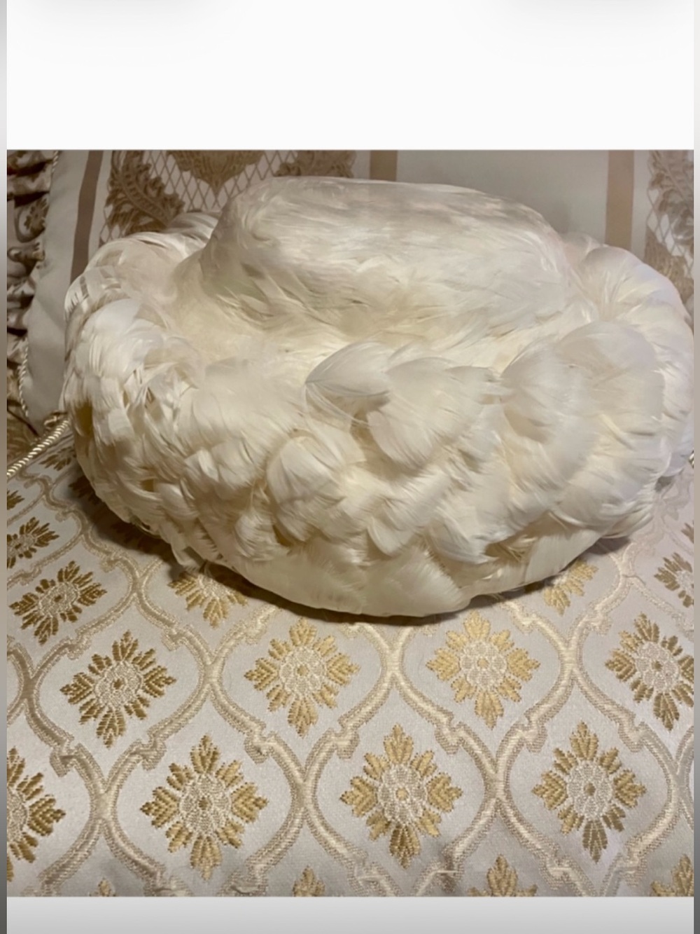 Vintage Ivory Peacock Feather Hat-Gorgeous and New!